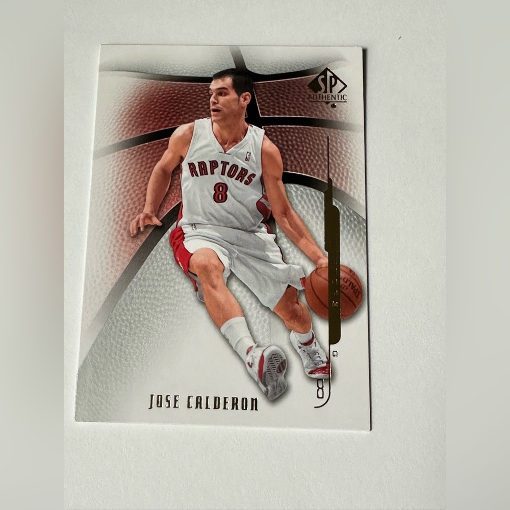 SP Authentic Jose Calderon Toronto Raptors Basketball Trading Card - White & Red